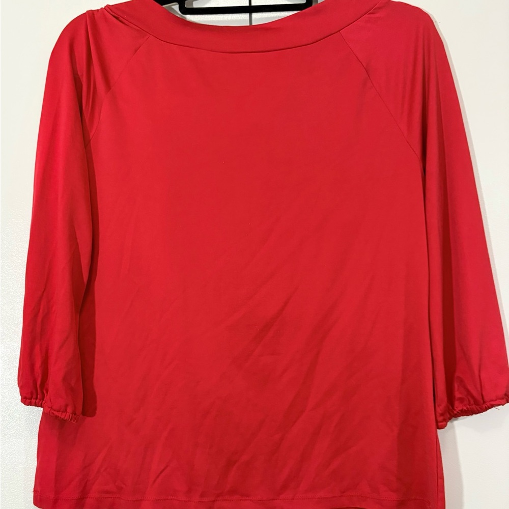 Worthington Red Ruffled Tie Front Blouse - Picture 4 of 4
